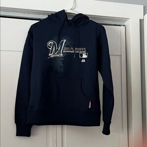 Women’s Majestic NWT Milwaukee Brewers 2011 Playoff Hooded Sweatshirt